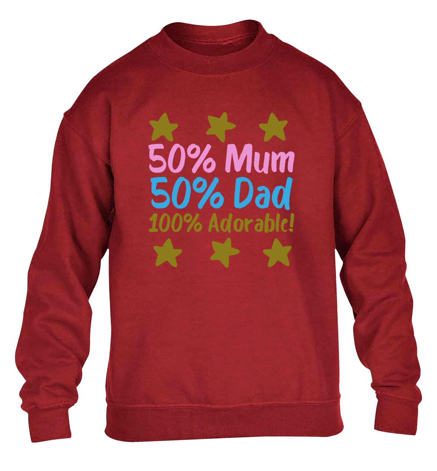 50% mum 50% dad 100% adorable children's grey sweater 12-13 Years