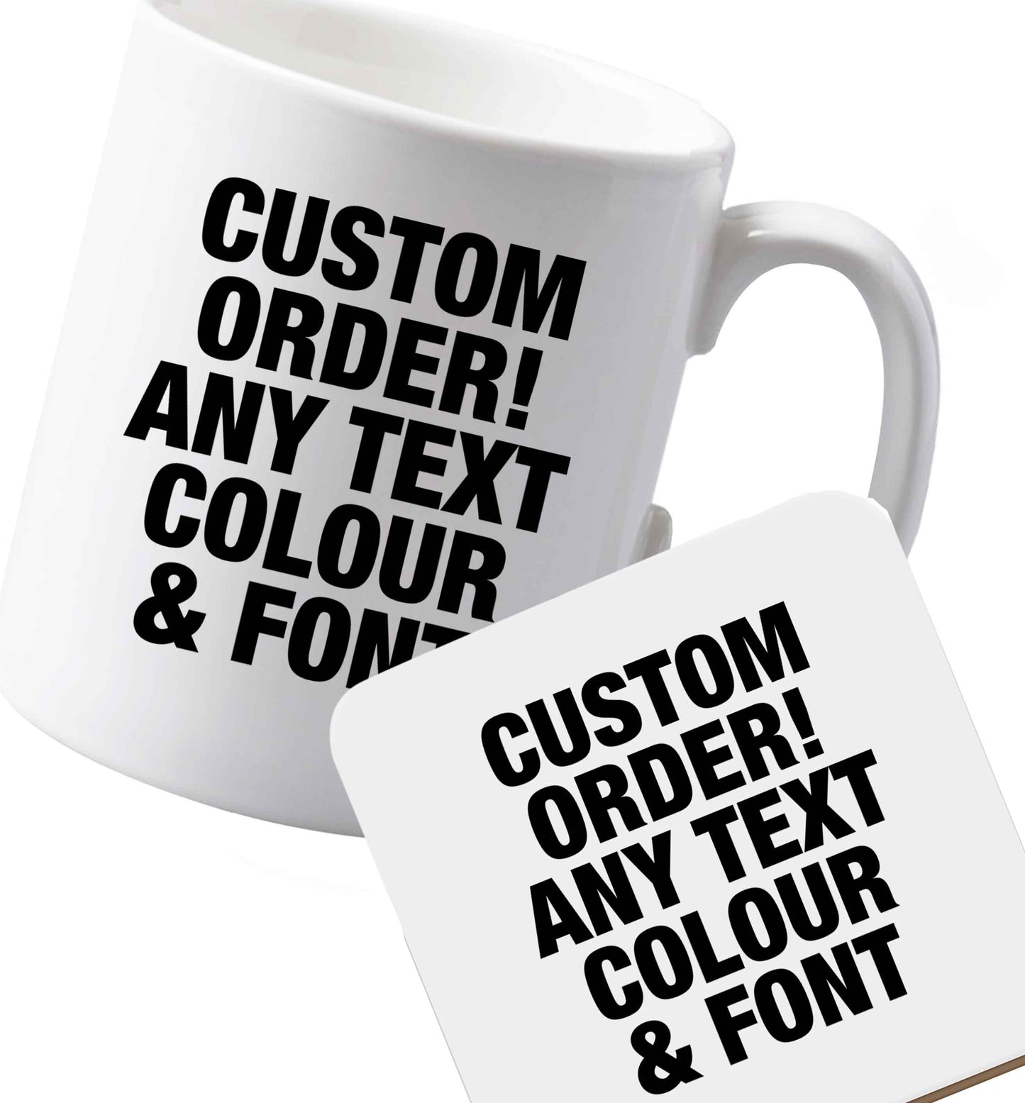 10 oz Ceramic mug and coaster Favourite Type Pan Pancake both sides