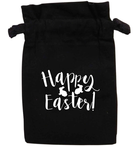 Happy easter script text | XS - L | Pouch / Drawstring bag / Sack | Organic Cotton | Bulk discounts available!