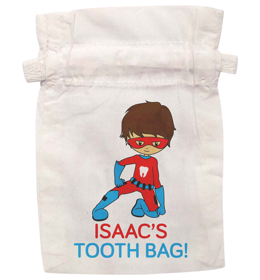 Personalised superhero tooth fairy bag | XS - L | Pouch / Drawstring bag | Organic Cotton | Bulk discounts available!
