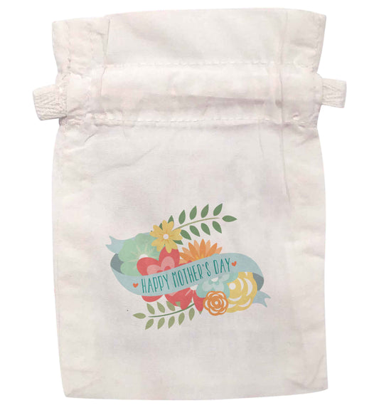Floral happy mother's day | XS - L | Pouch / Drawstring bag / Sack | Organic Cotton | Bulk discounts available!