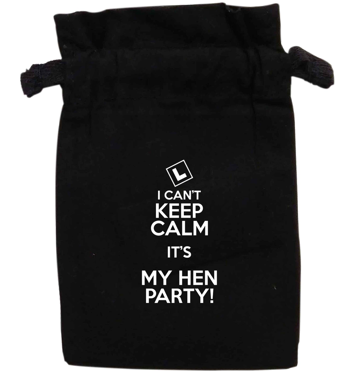 I can't keep calm it's my hen party | XS - L | Pouch / Drawstring bag / Sack | Organic Cotton | Bulk discounts available!