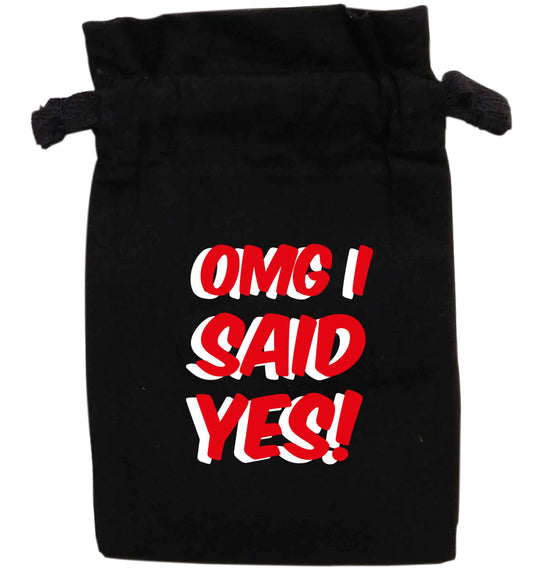 Omg I said yes | XS - L | Pouch / Drawstring bag / Sack | Organic Cotton | Bulk discounts available!