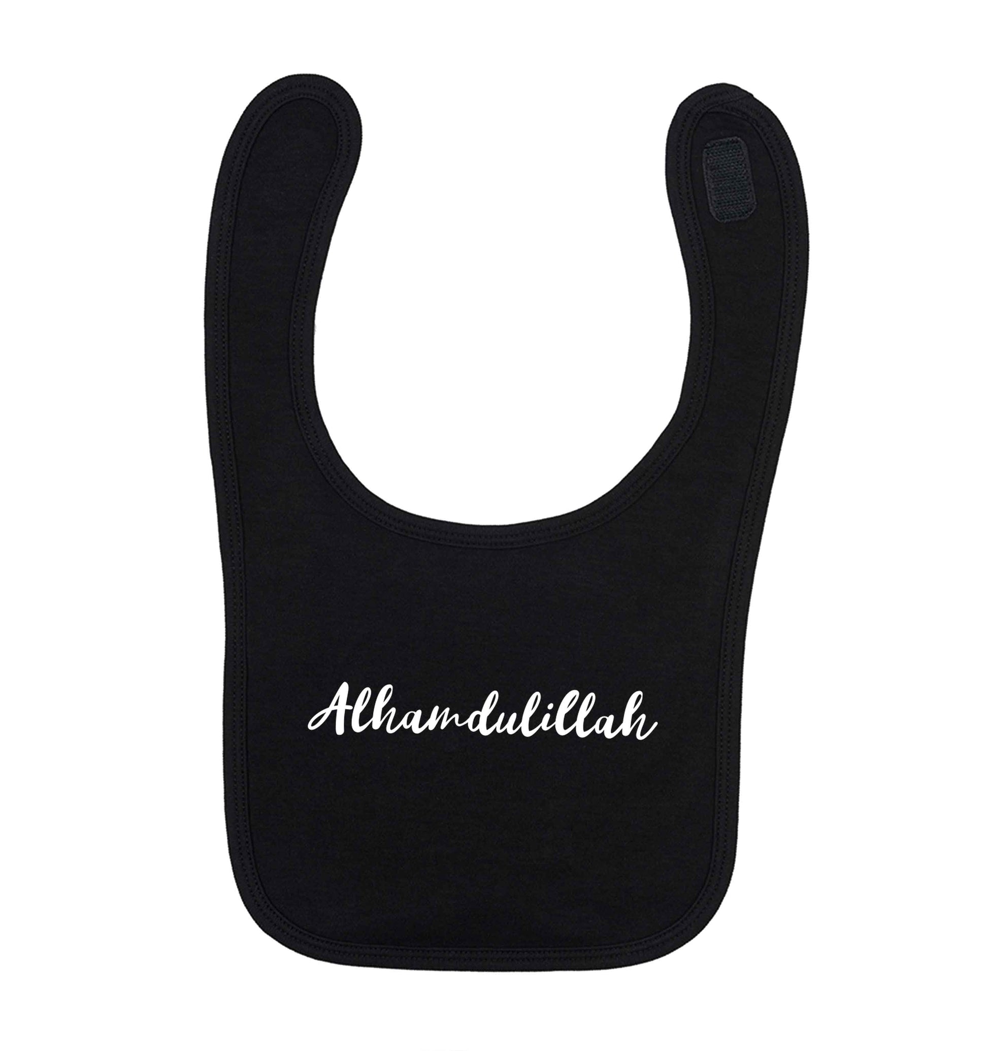 alhamdulillah black baby bib