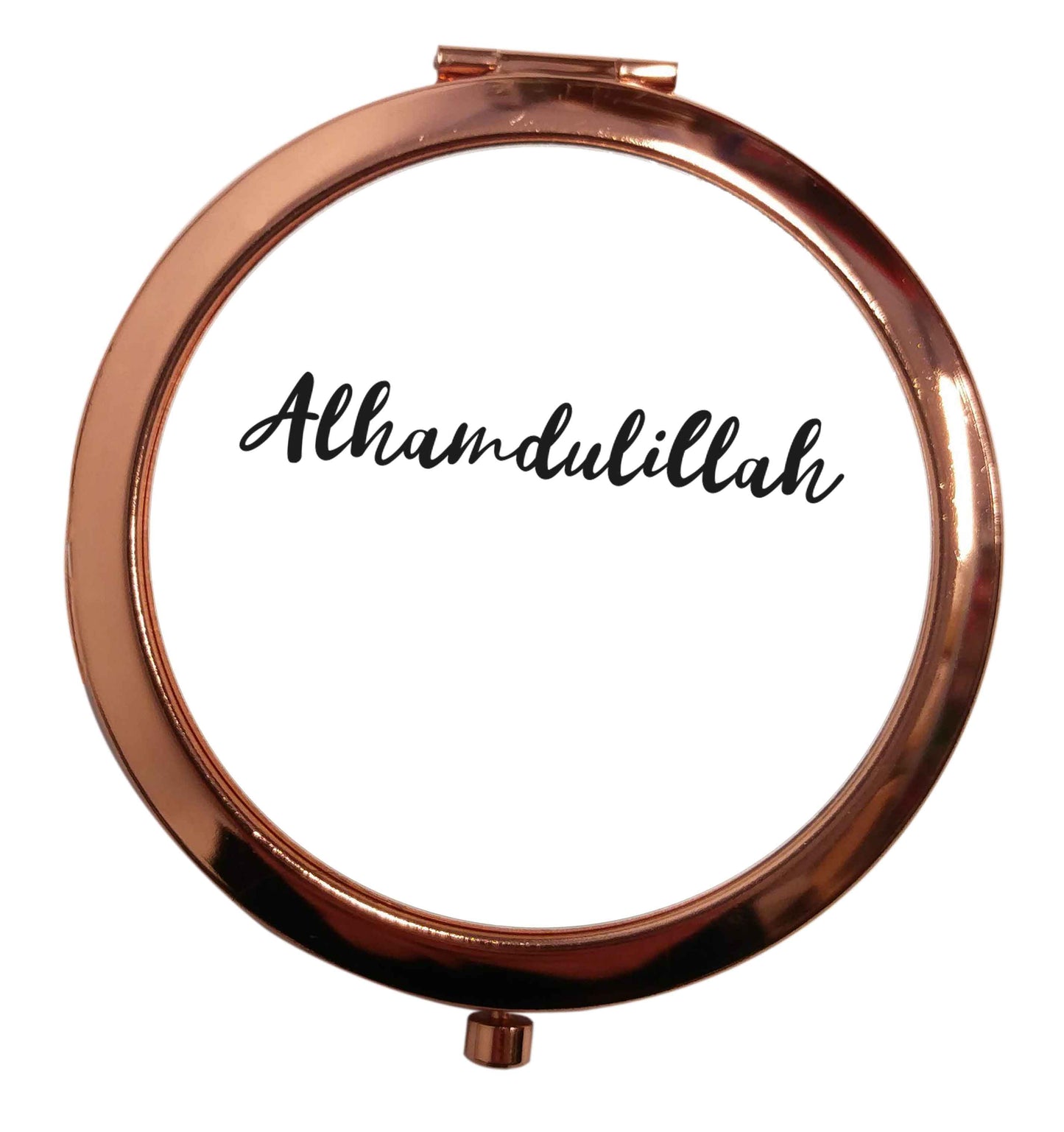 alhamdulillah rose gold circle pocket mirror