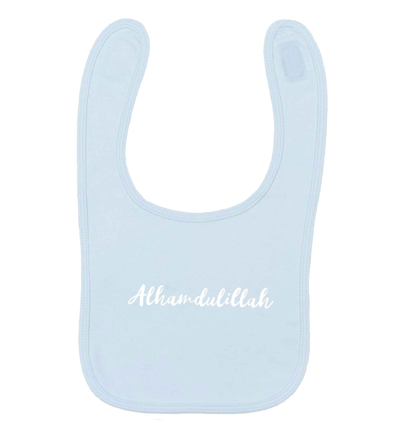 alhamdulillah pale blue baby bib