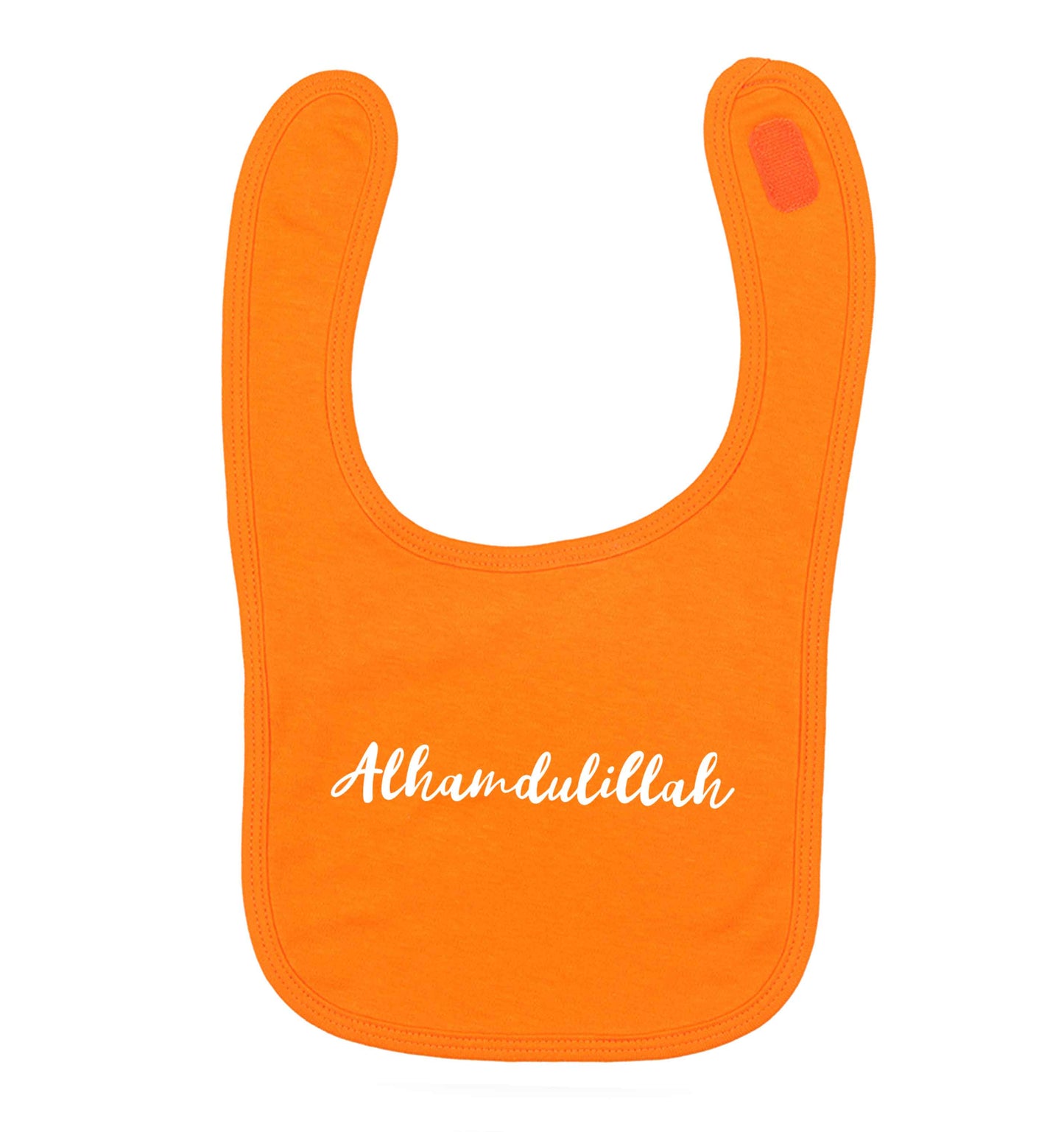 alhamdulillah orange baby bib