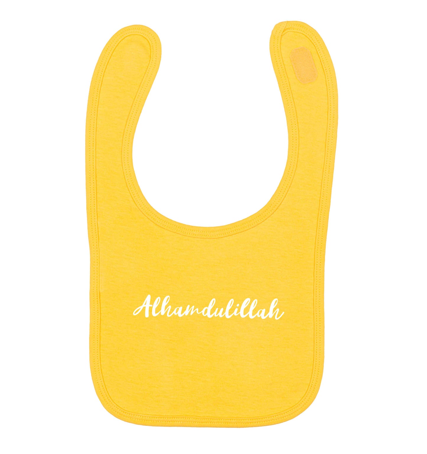 alhamdulillah yellow baby bib