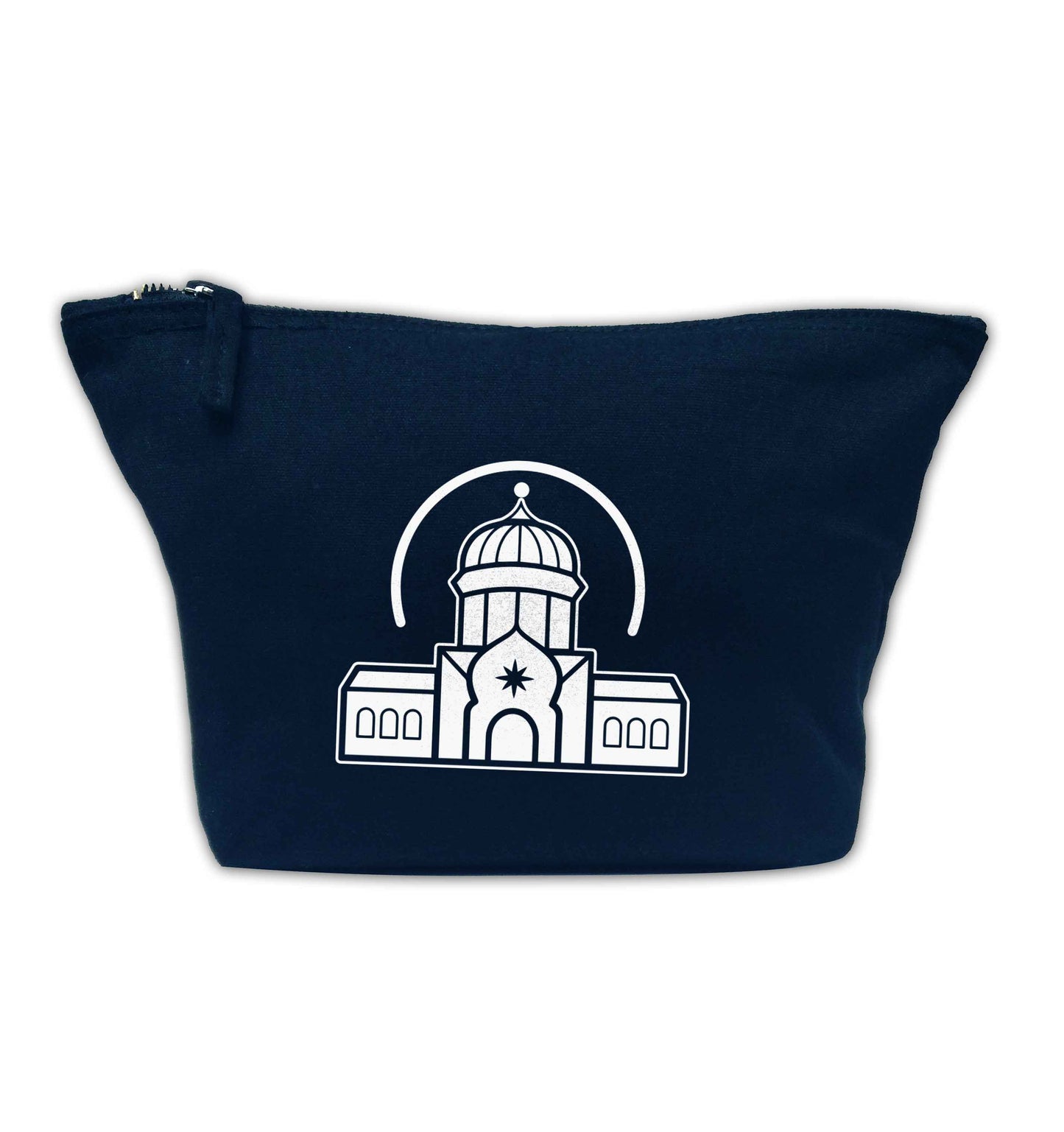 mosque masjid navy makeup bag