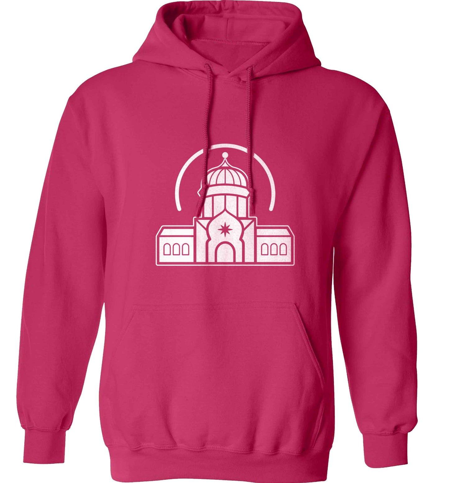 mosque masjid adults unisex pink hoodie 2XL