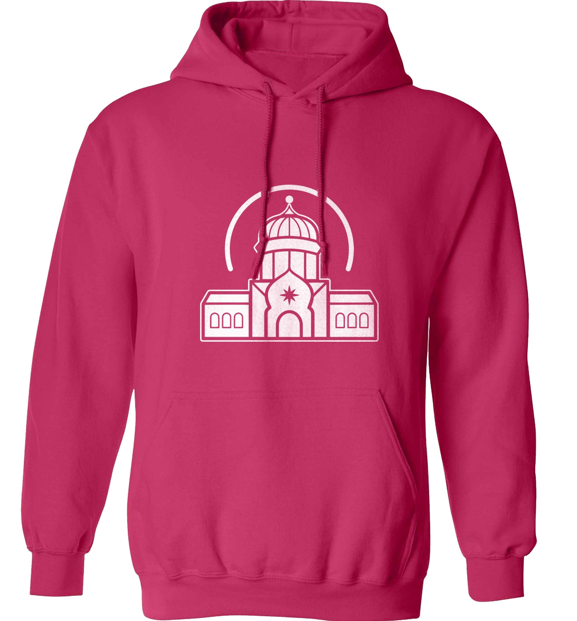 mosque masjid adults unisex pink hoodie 2XL