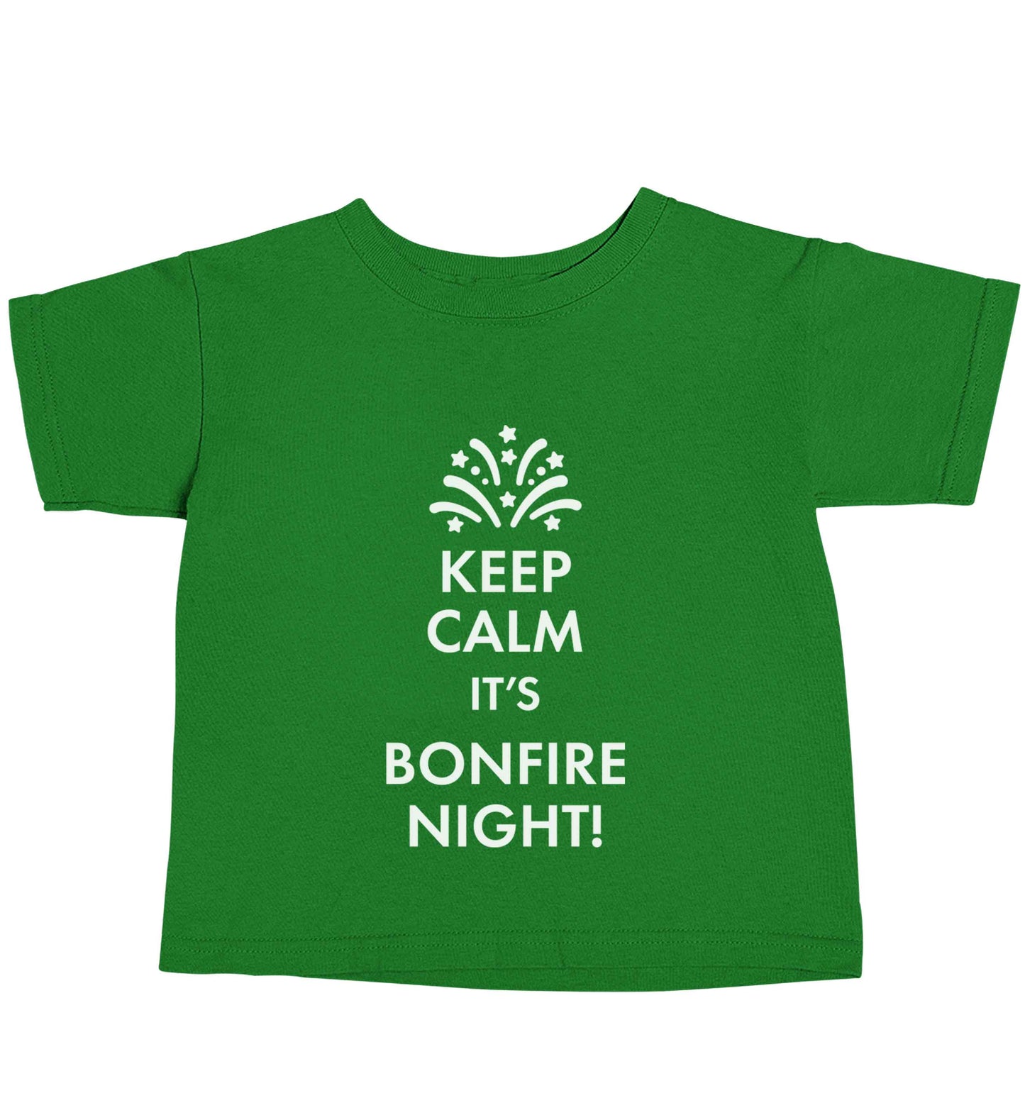 Keep calm its bonfire night green baby toddler Tshirt 2 Years