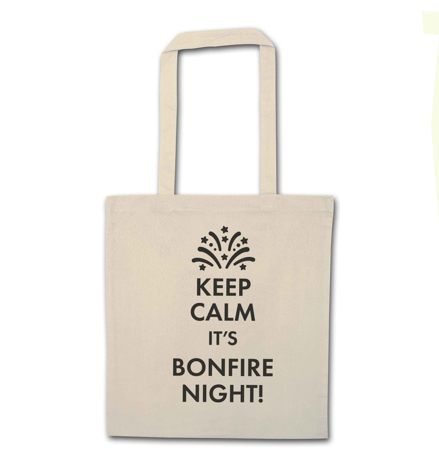Keep calm its bonfire night natural tote bag