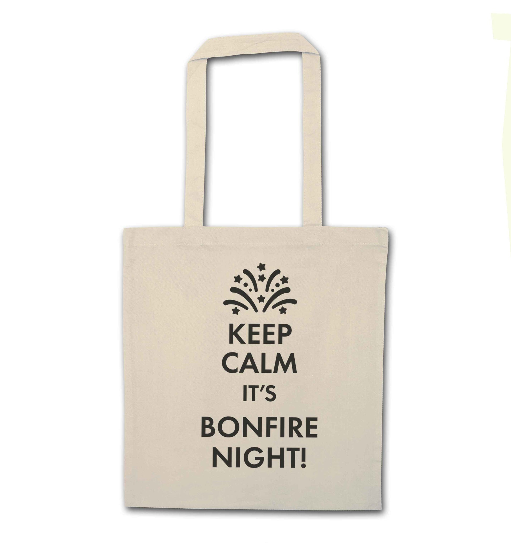 Keep calm its bonfire night natural tote bag
