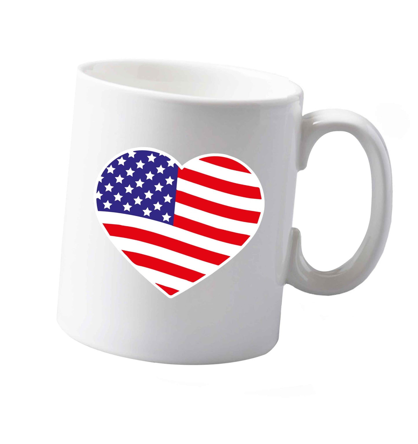 10 ozAmerican USA Heart Flag ceramic mug both sides