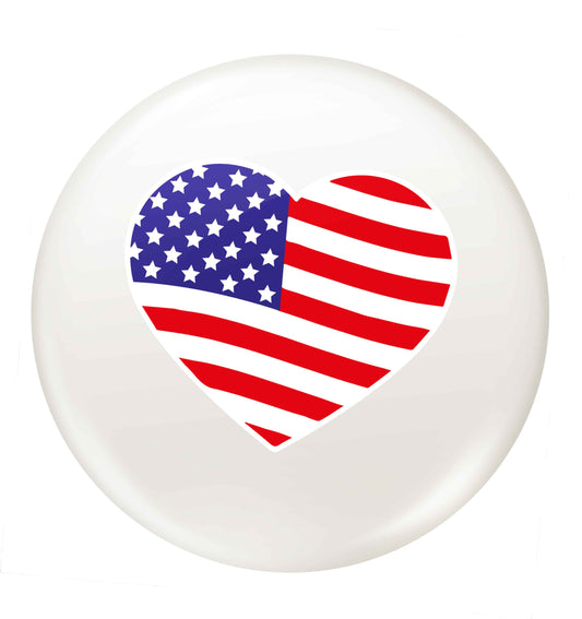 American USA Heart Flag small 25mm Pin badge