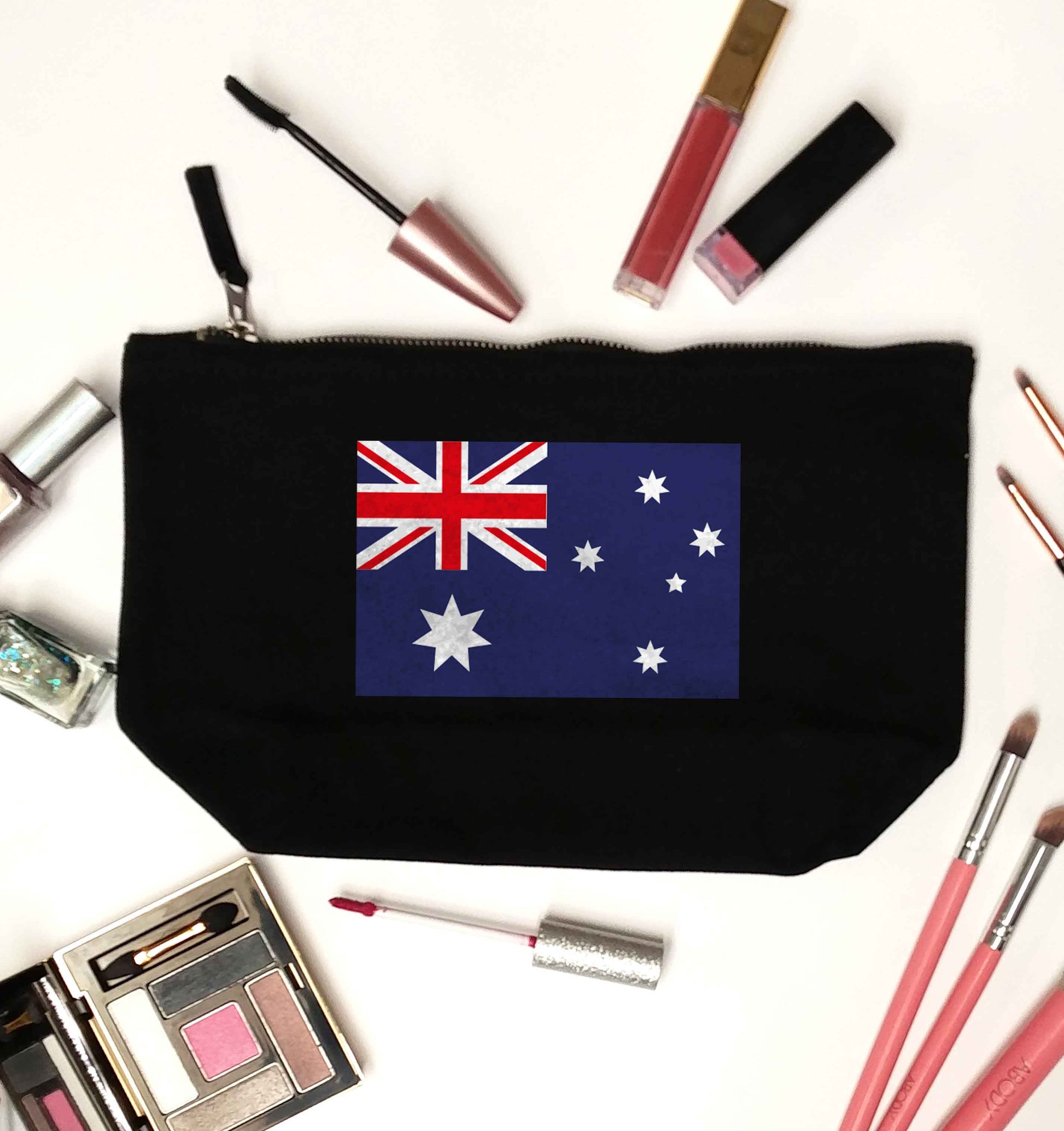 Australian Flag black makeup bag