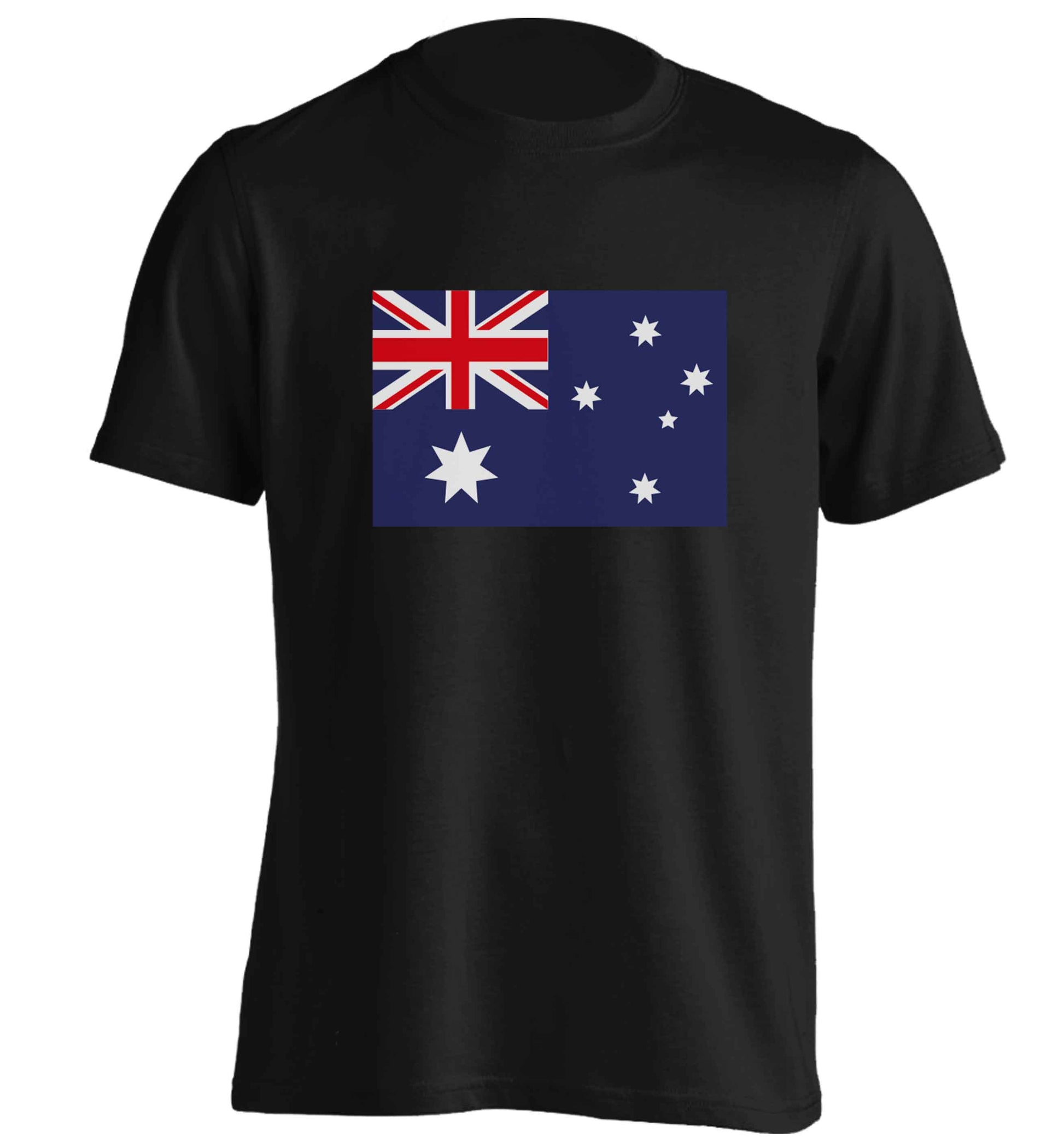 Australian Flag adults unisex black Tshirt 2XL