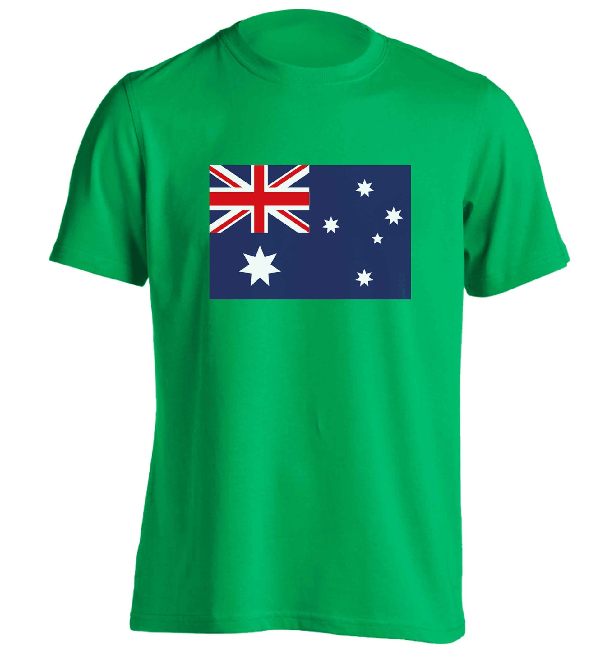 Australian Flag adults unisex green Tshirt 2XL