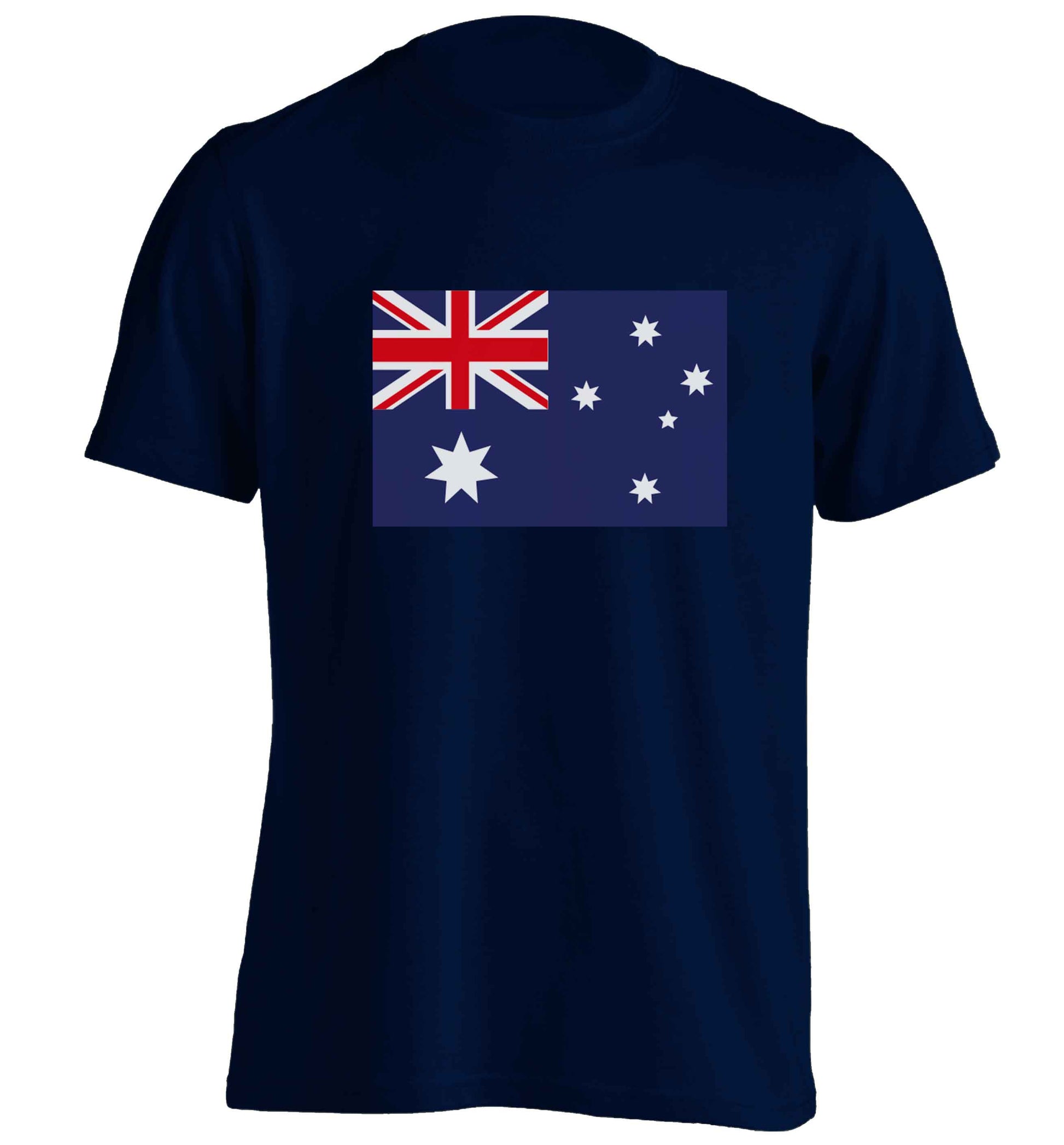 Australian Flag adults unisex navy Tshirt 2XL
