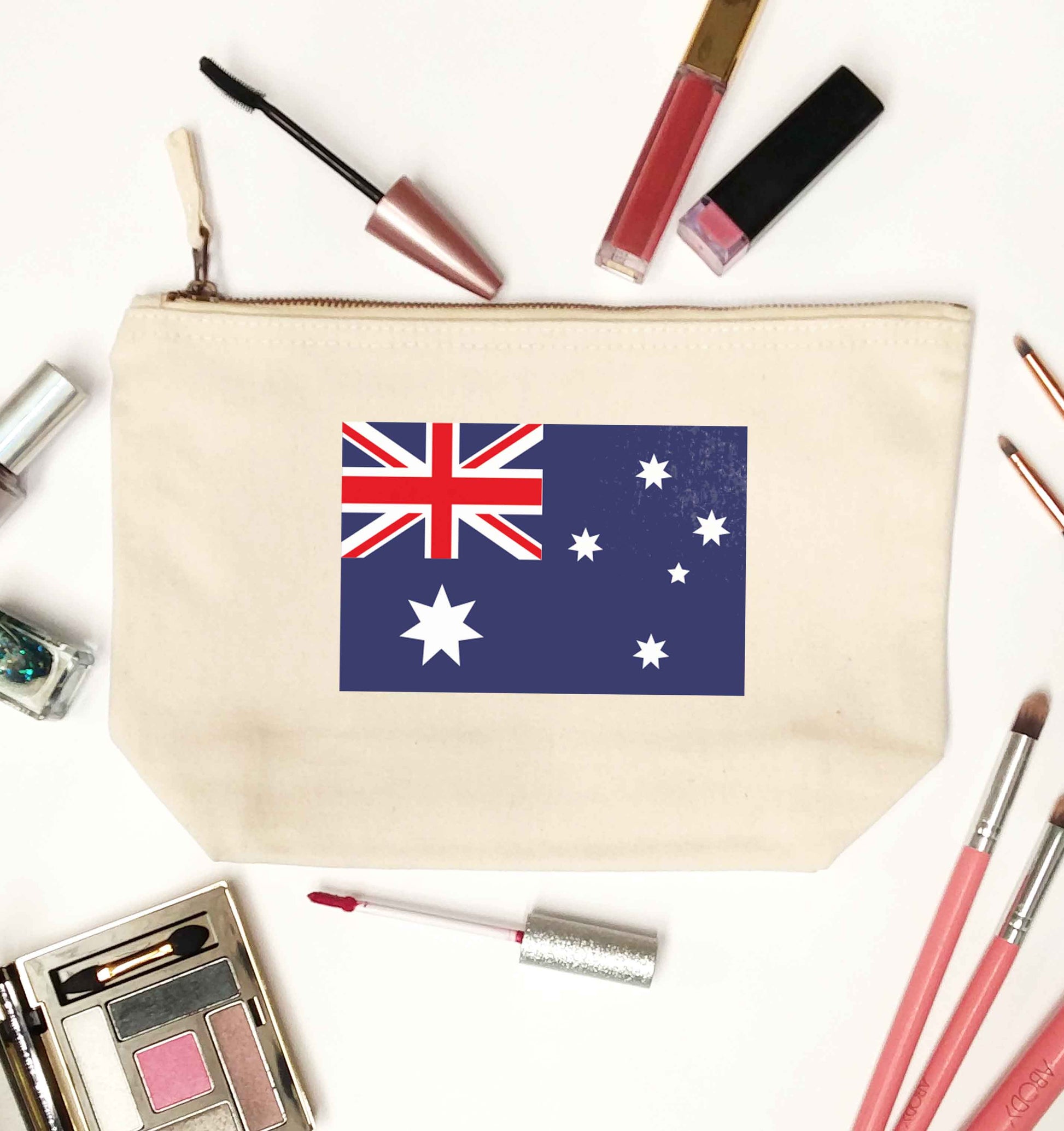 Australian Flag natural makeup bag