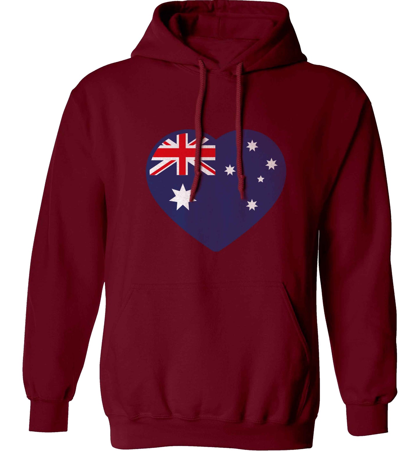 Australian Heart adults unisex maroon hoodie 2XL
