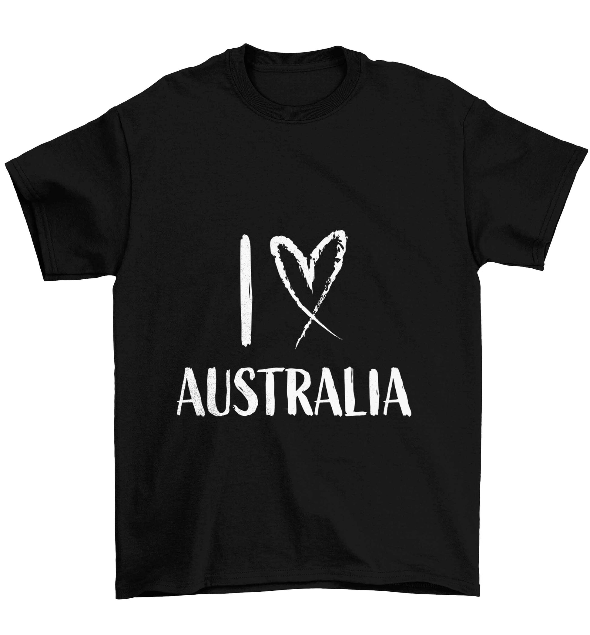 I Love Australia Children's black Tshirt 12-13 Years