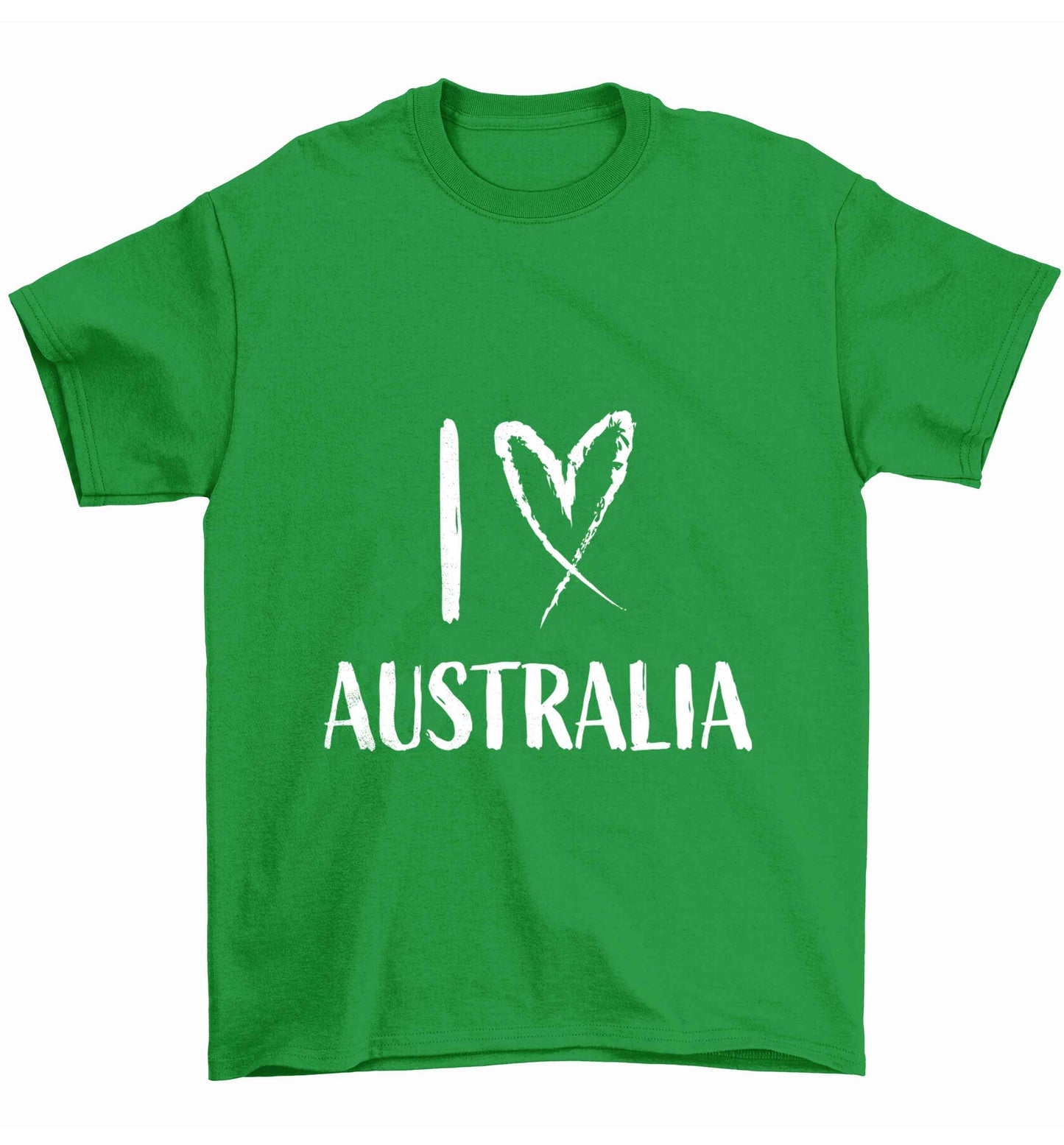 I Love Australia Children's green Tshirt 12-13 Years