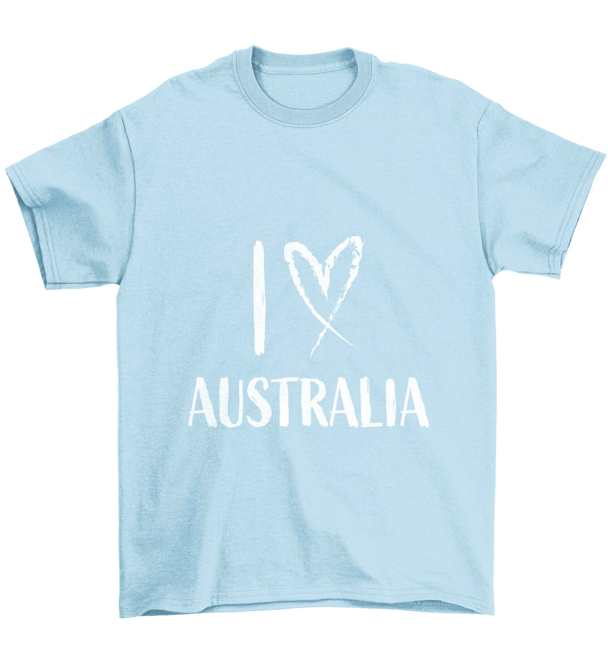 I Love Australia Children's light blue Tshirt 12-13 Years