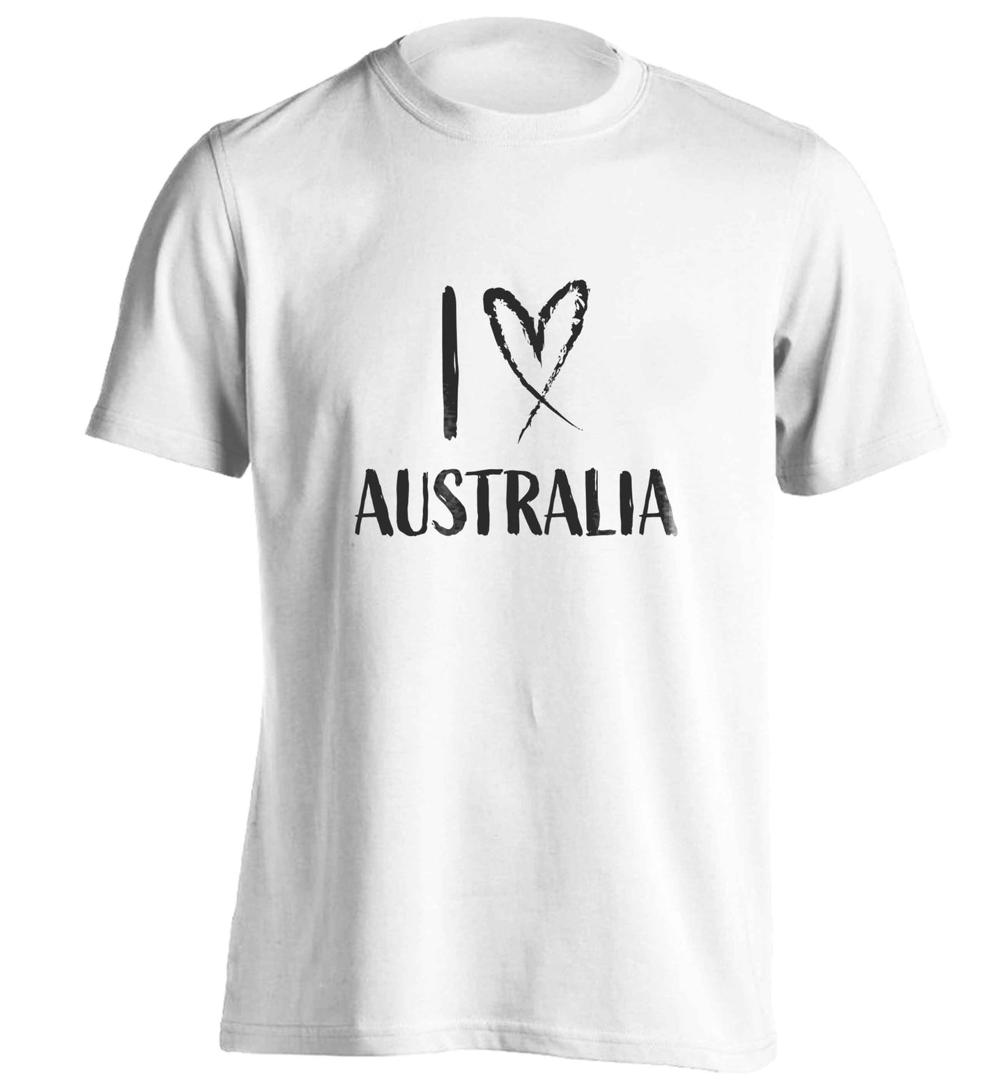 I Love Australia adults unisex white Tshirt 2XL