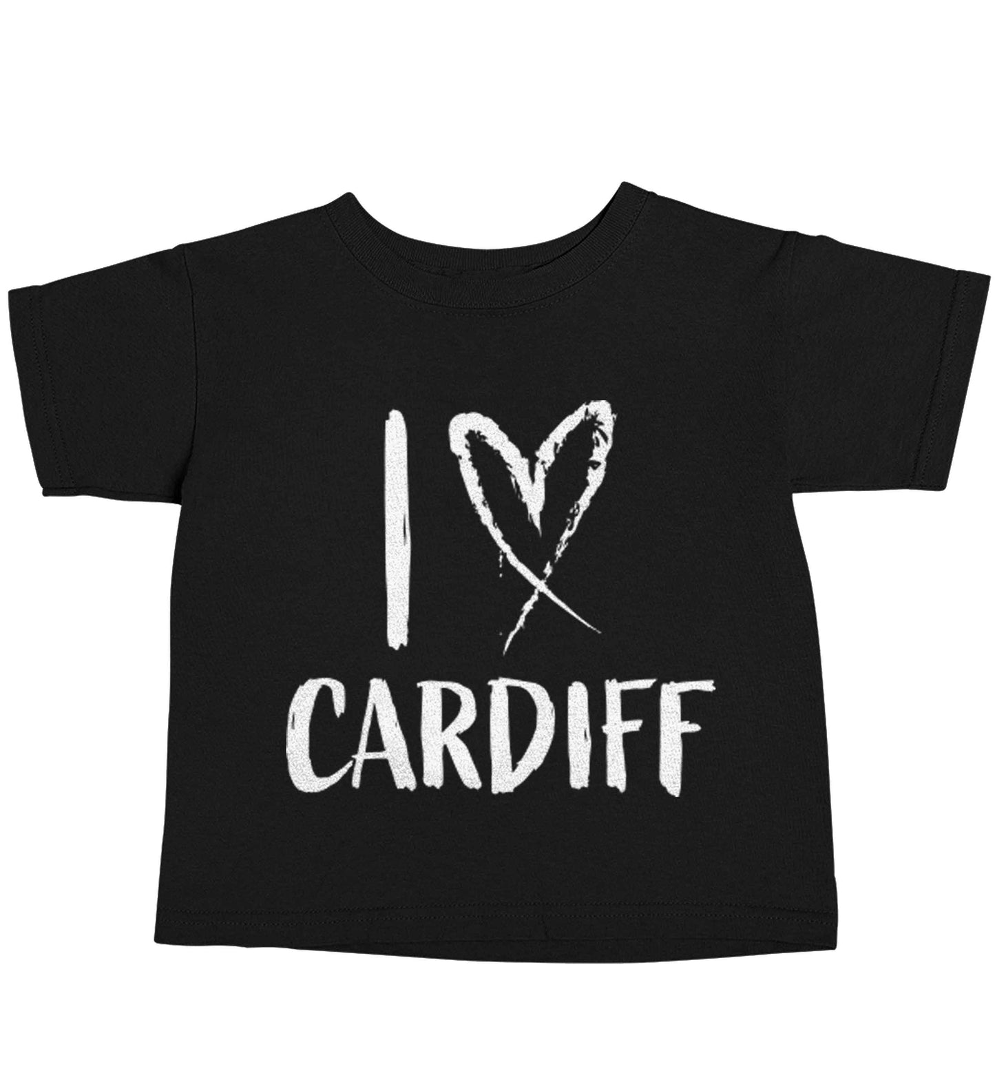 I love Cardiff Black baby toddler Tshirt 2 years