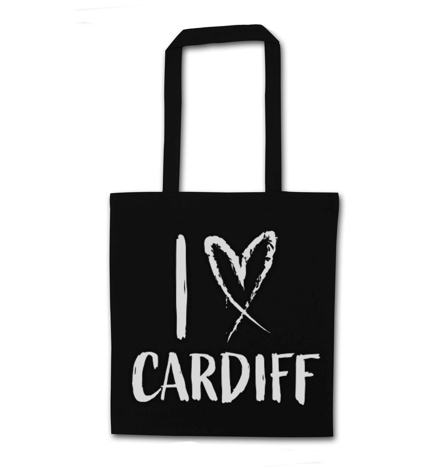 I love Cardiff black tote bag