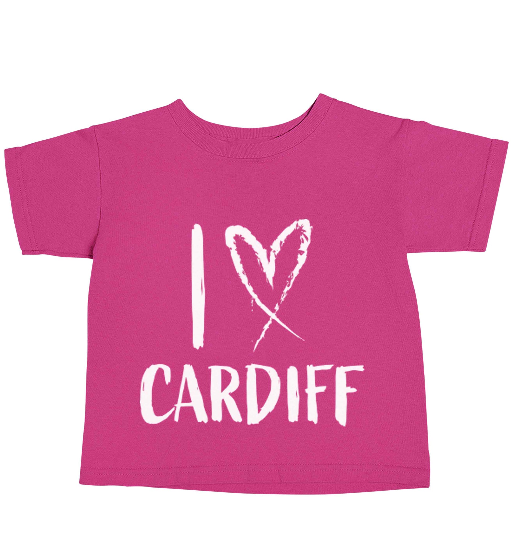 I love Cardiff pink baby toddler Tshirt 2 Years