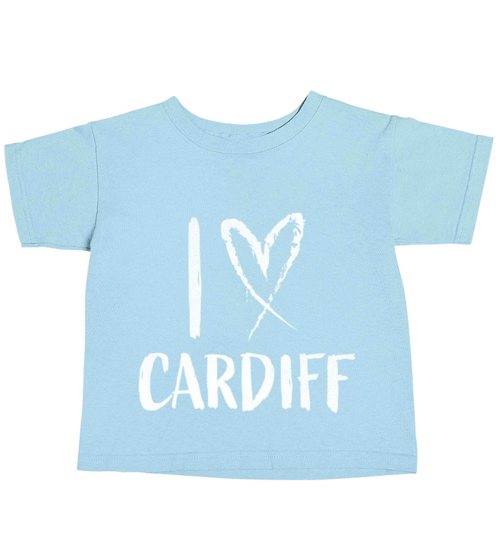 I love Cardiff light blue baby toddler Tshirt 2 Years