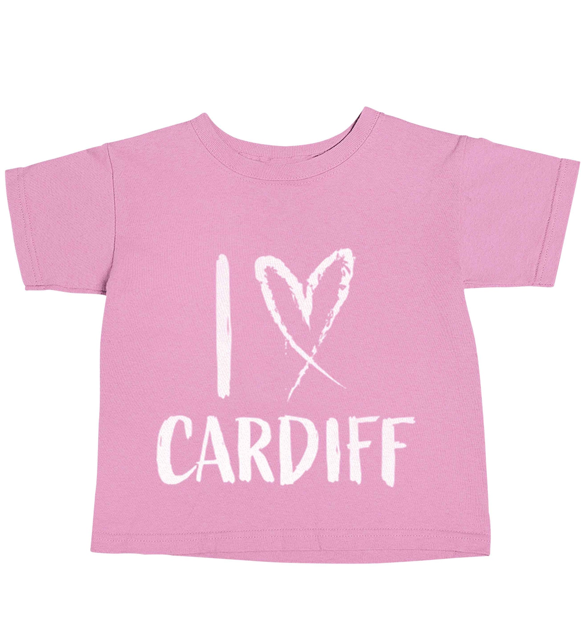 I love Cardiff light pink baby toddler Tshirt 2 Years