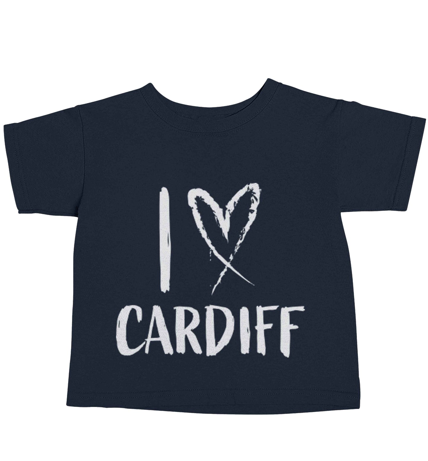 I love Cardiff navy baby toddler Tshirt 2 Years