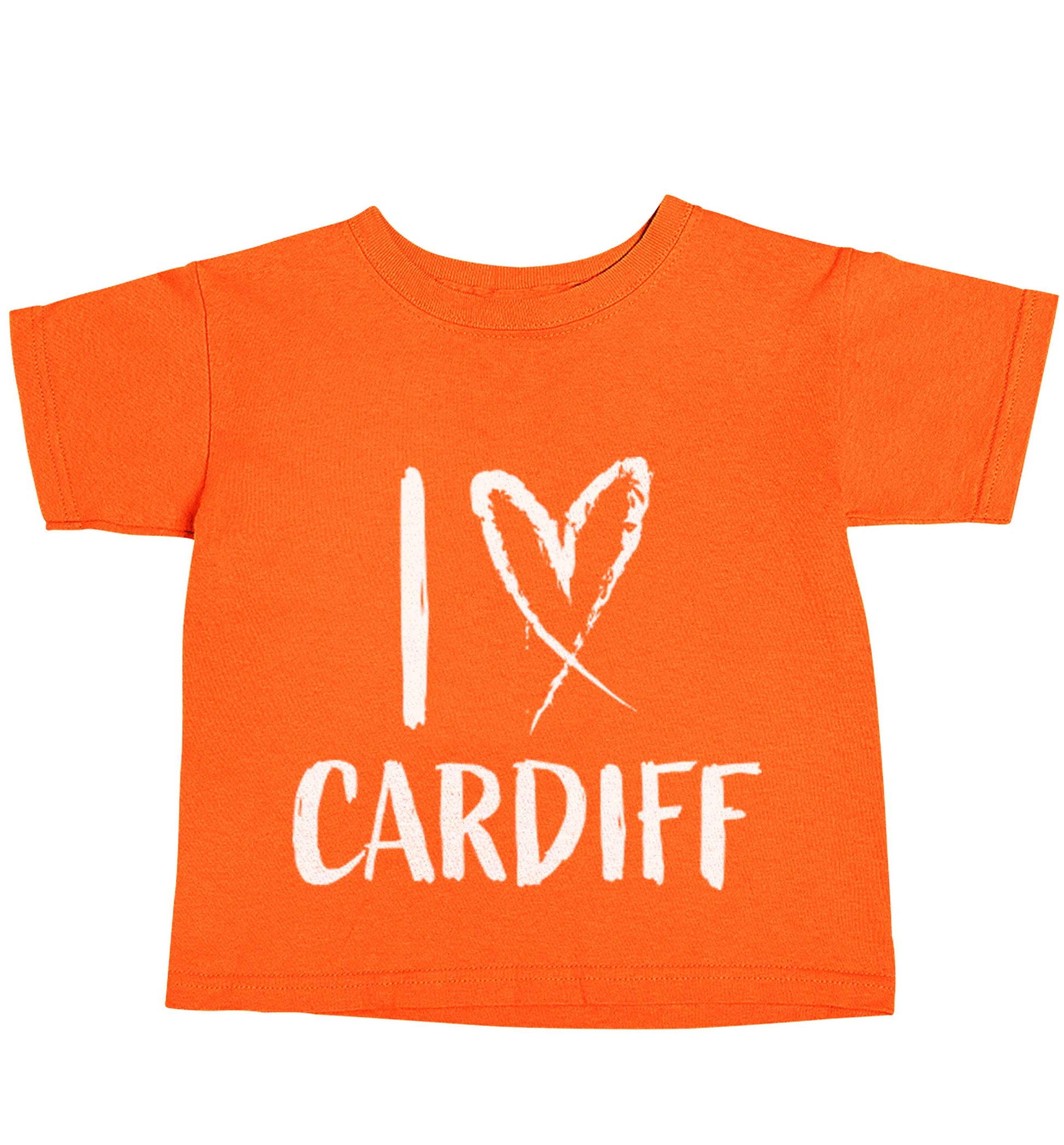 I love Cardiff orange baby toddler Tshirt 2 Years