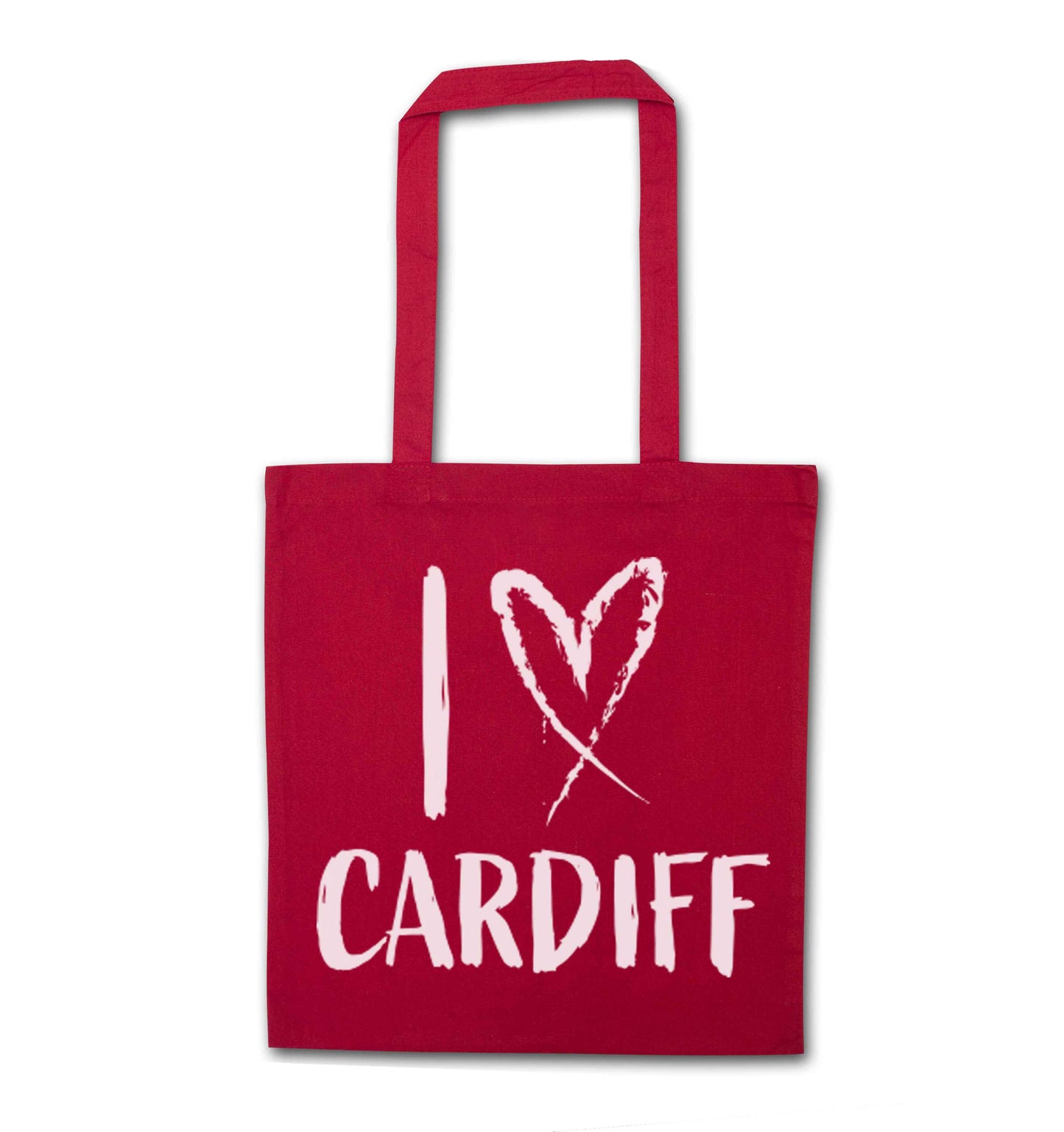 I love Cardiff red tote bag