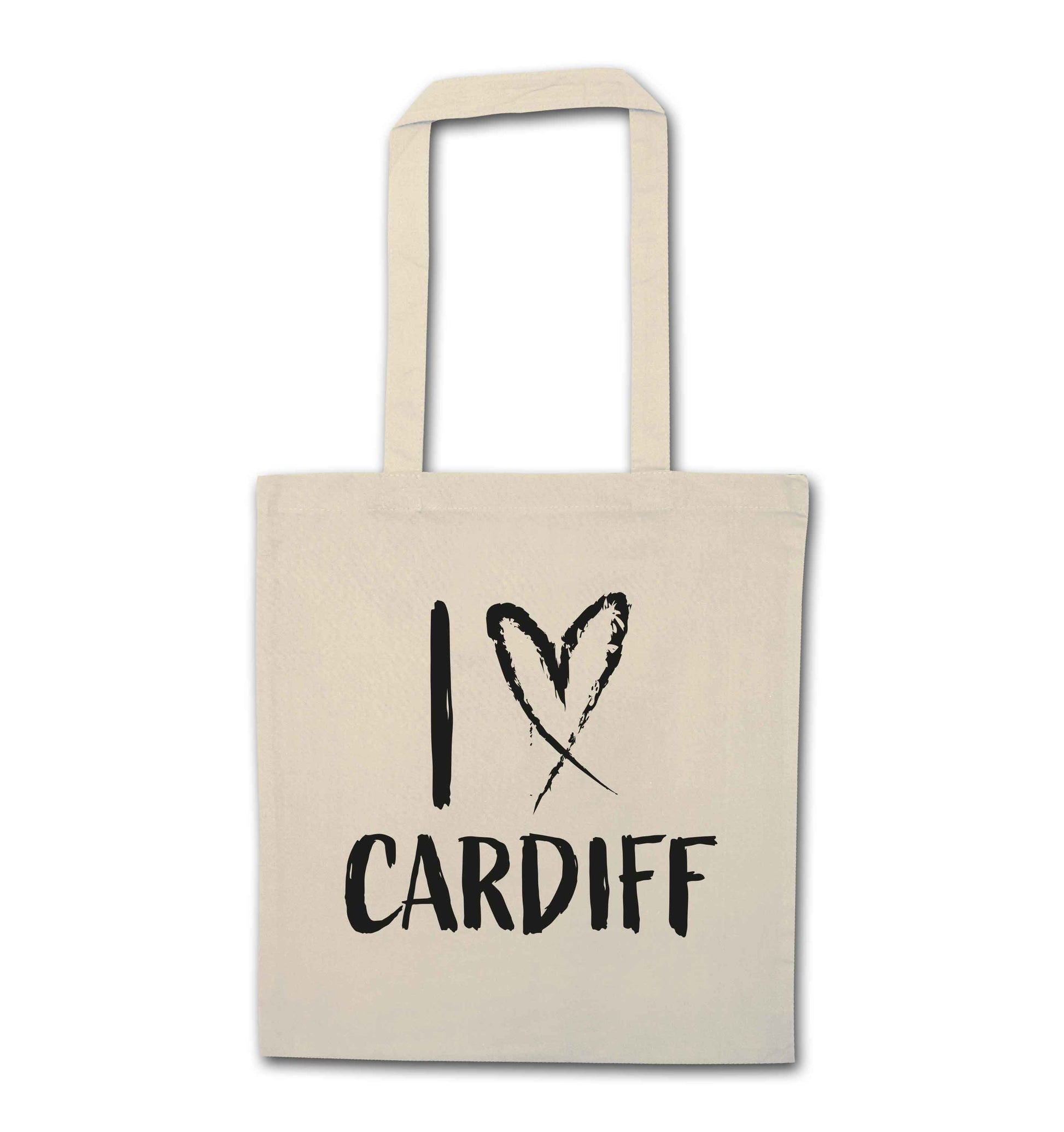 I love Cardiff natural tote bag