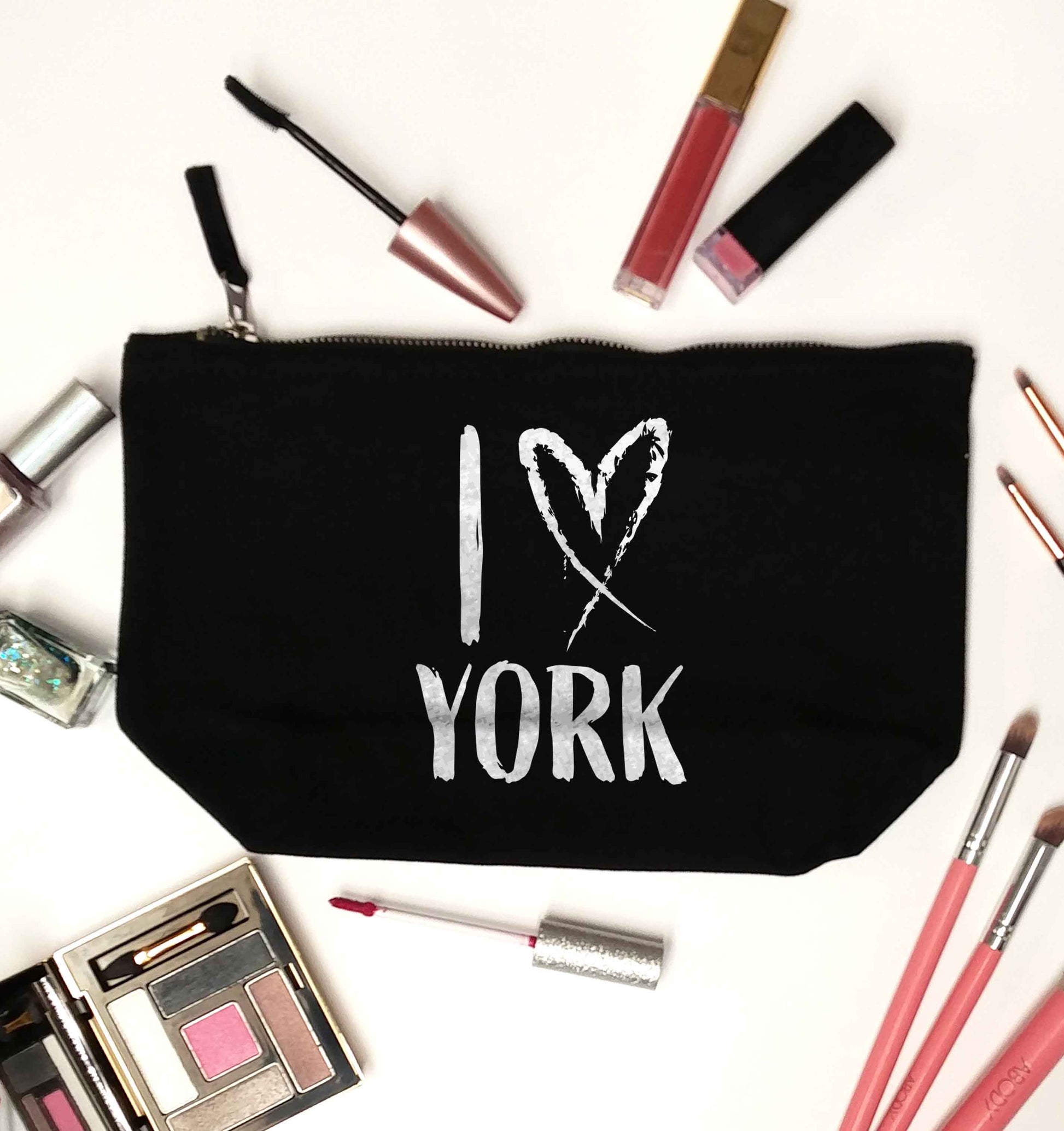 I love York black makeup bag