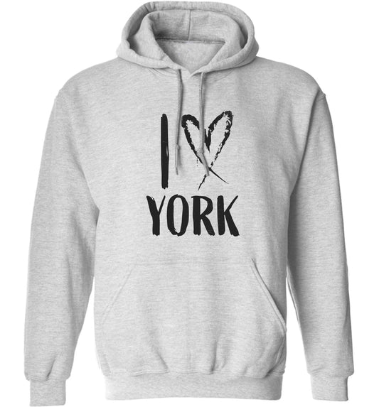 I love York adults unisex grey hoodie 2XL