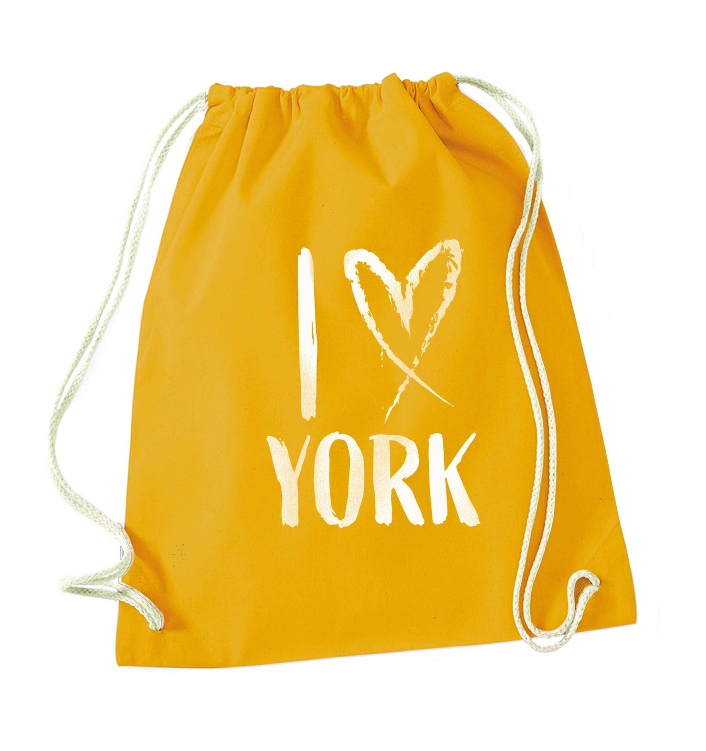 I love York mustard drawstring bag