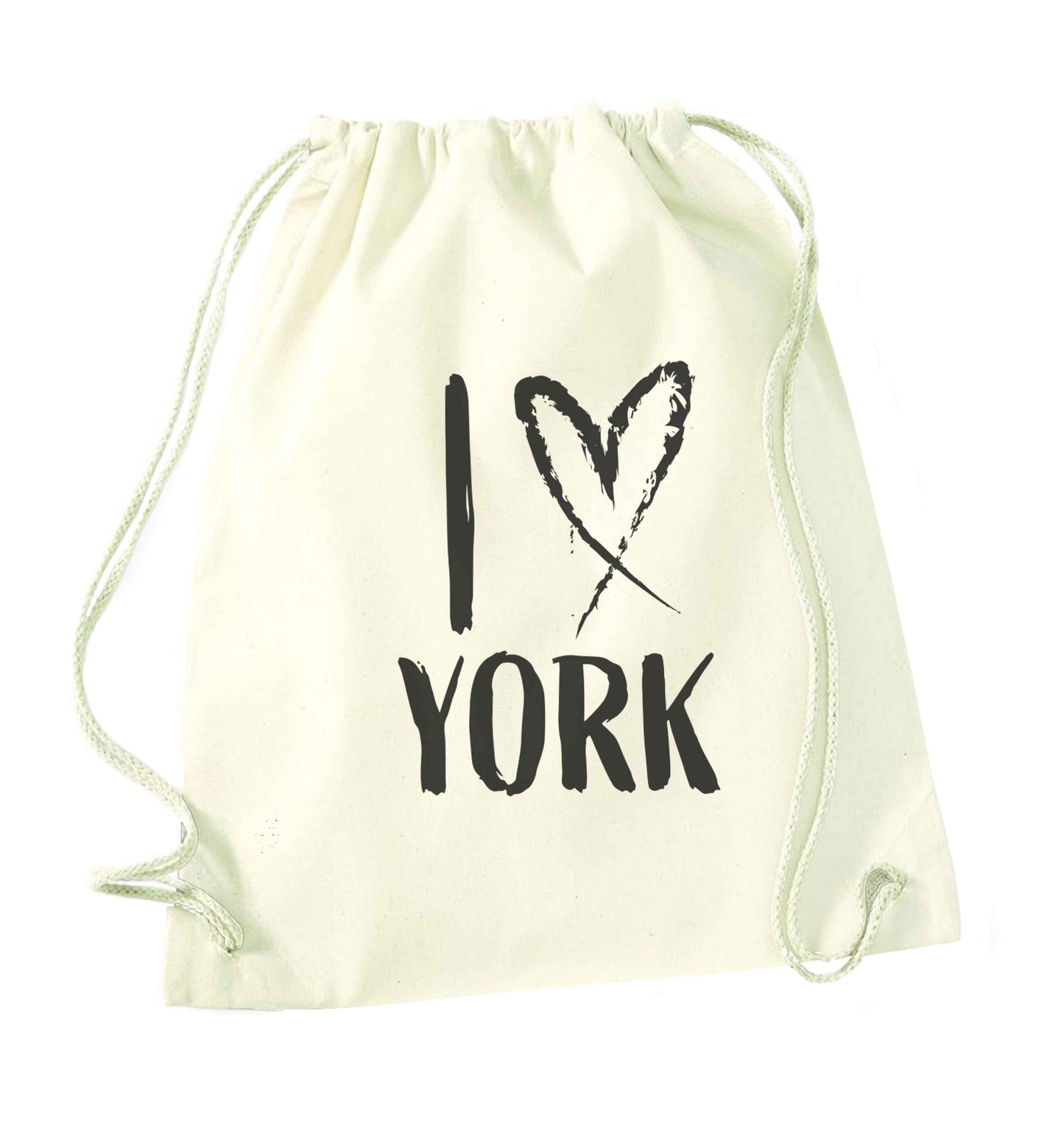 I love York natural drawstring bag