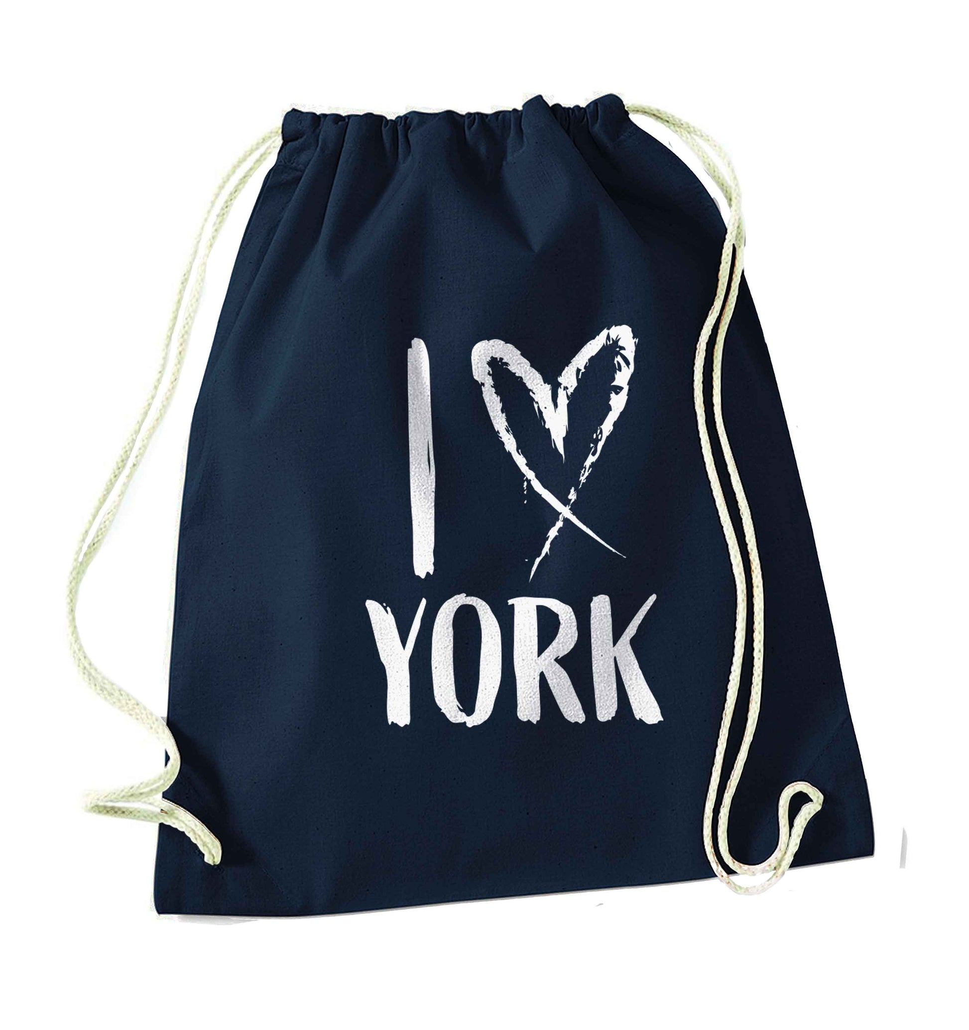 I love York navy drawstring bag