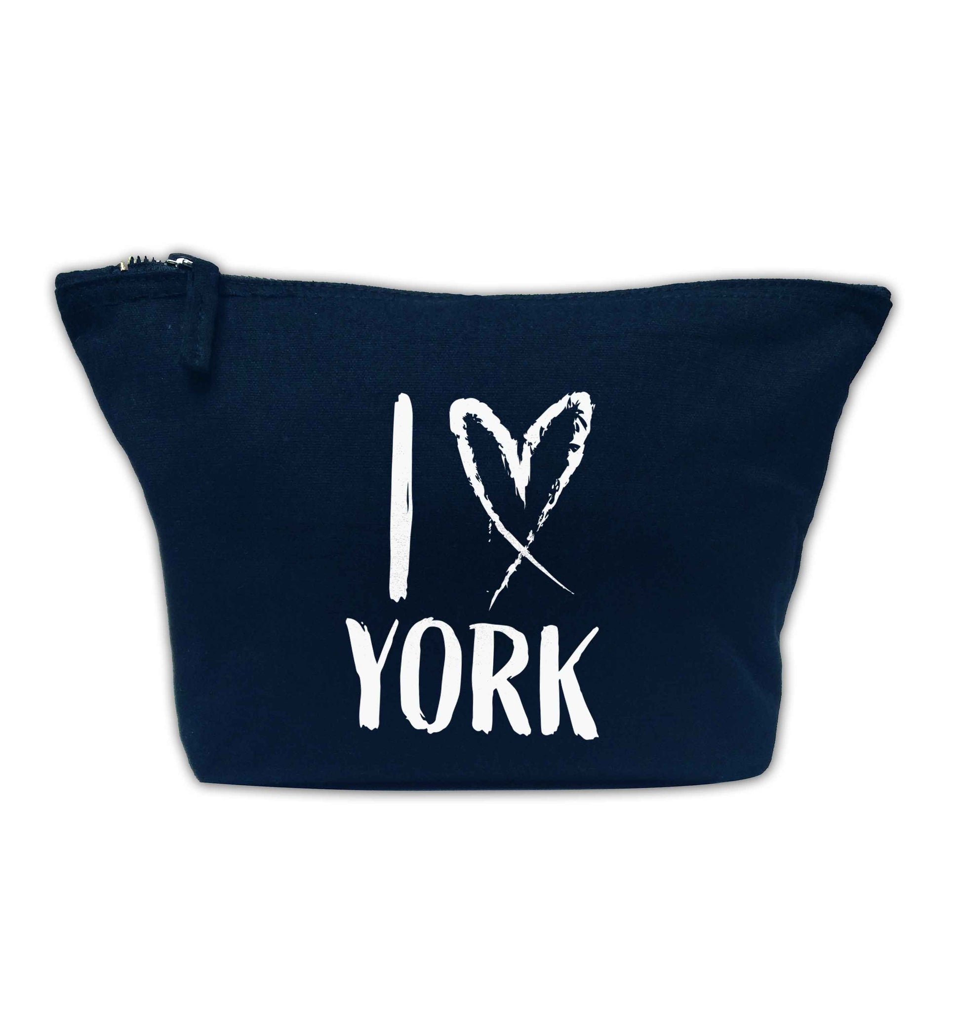 I love York navy makeup bag