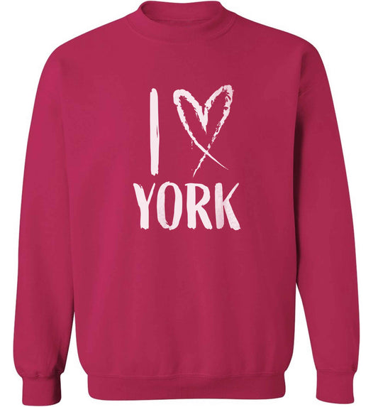 I love York adult's unisex pink sweater 2XL