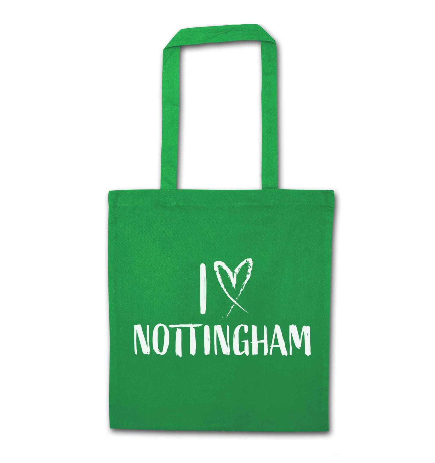 I love Nottingham green tote bag