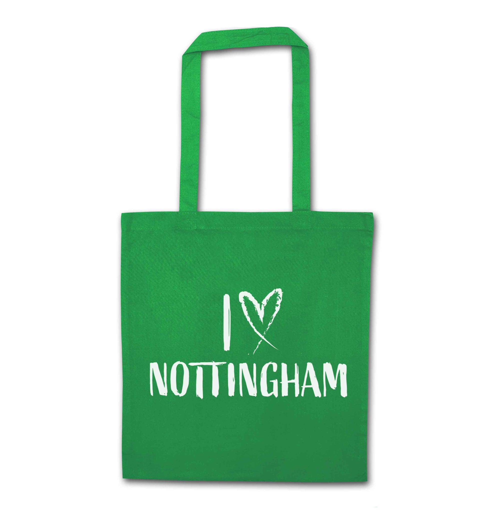 I love Nottingham green tote bag