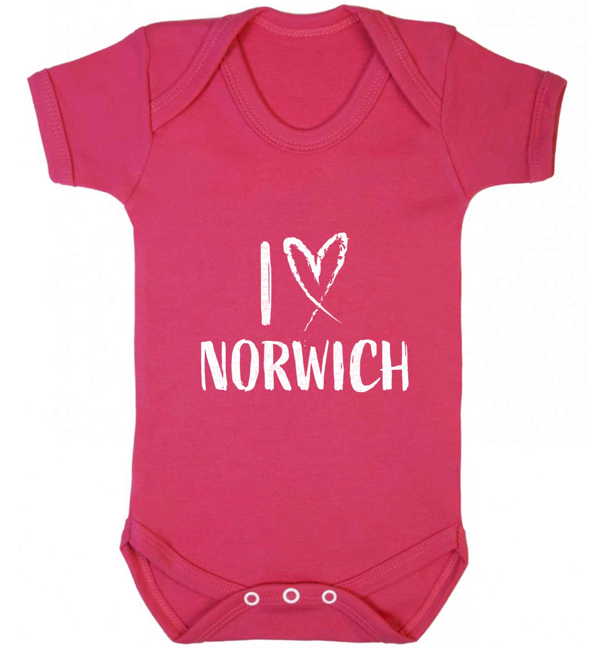 I love Norwich baby vest dark pink 18-24 months