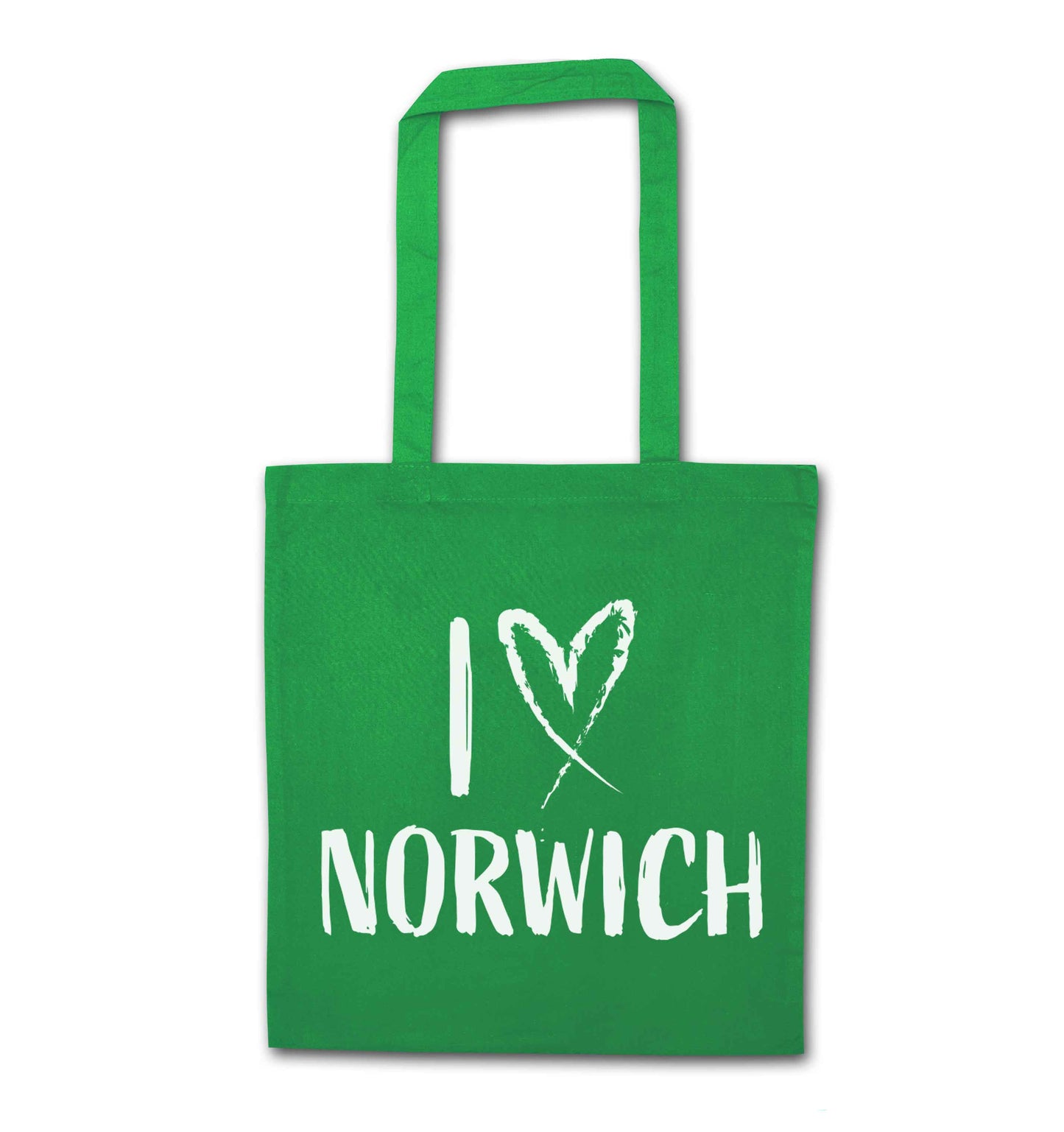 I love Norwich green tote bag